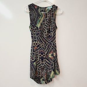 Sugarmint Open Back Romper Retro Pattern Size Small